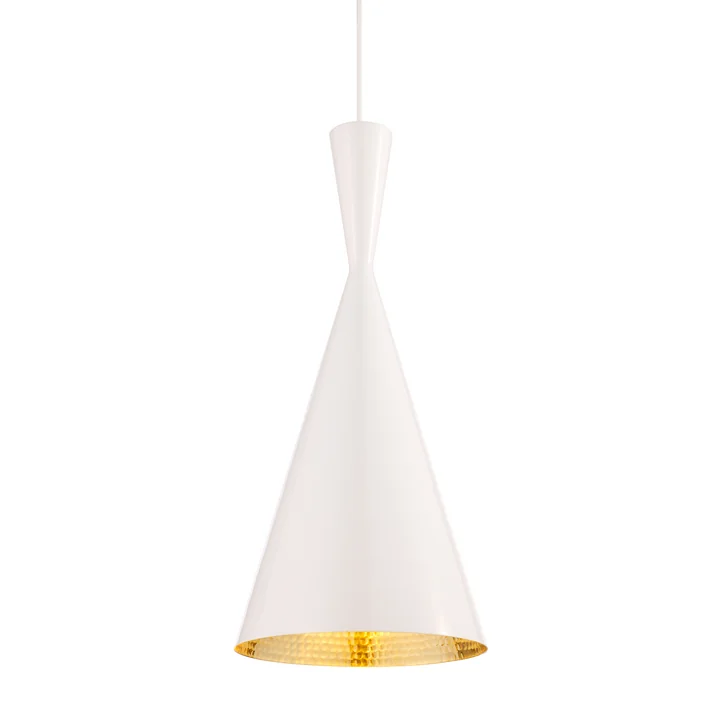 Beat Light Tall Pendant Lamp van Tom Dixon in Wit