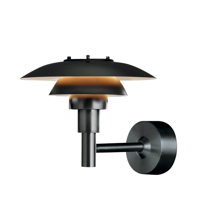 PH 3-2½ wandlamp (buiten) van Louis Poulsen in zwart