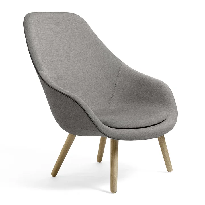 Over A Lounge Chair van HAY in de versie High / AAL 92 Remix lichtgrijs met zitkussen (123)
