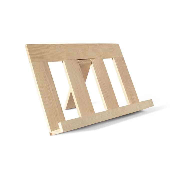 De boekenstandaard / kookboekhouder van side by side in as