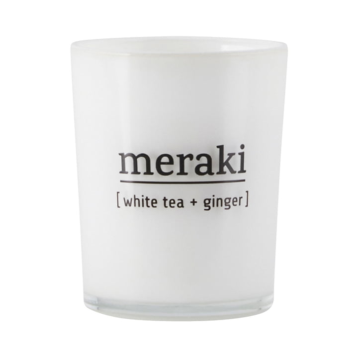 De White Tea geurkaars & Ginger van Meraki , Ø 5,5 cm
