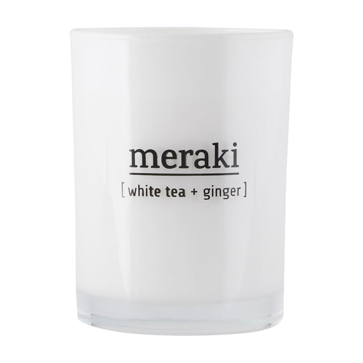 De White Tea geurkaars & Ginger van Meraki , Ø 8 cm