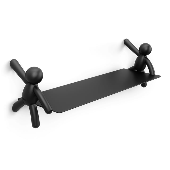 De Buddy wandplank van Umbra in zwart, L 46 cm