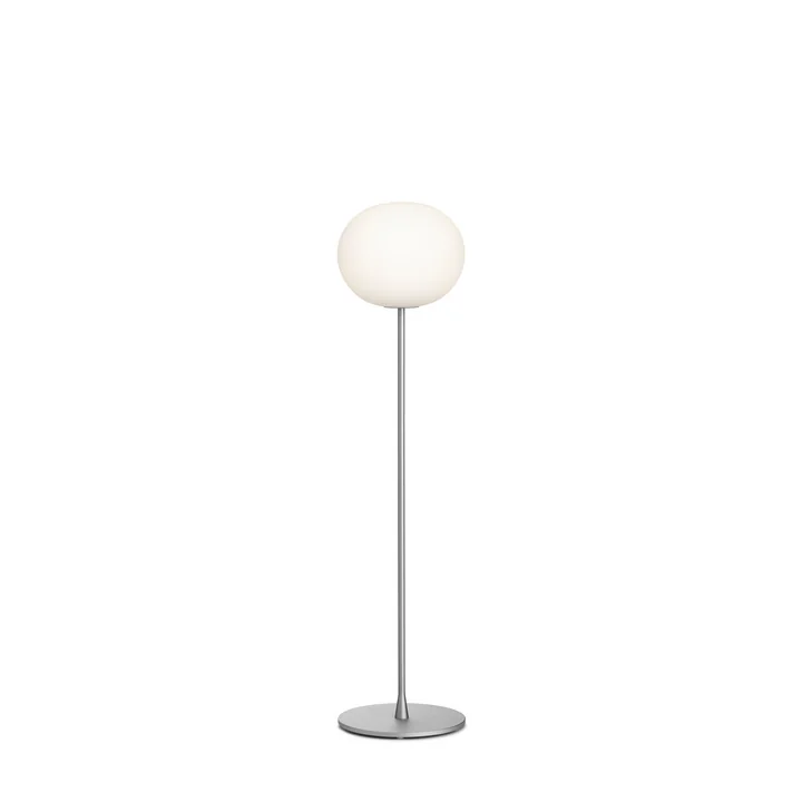 De Glo Ball F 1 vloerlamp van Flos in zilver mat