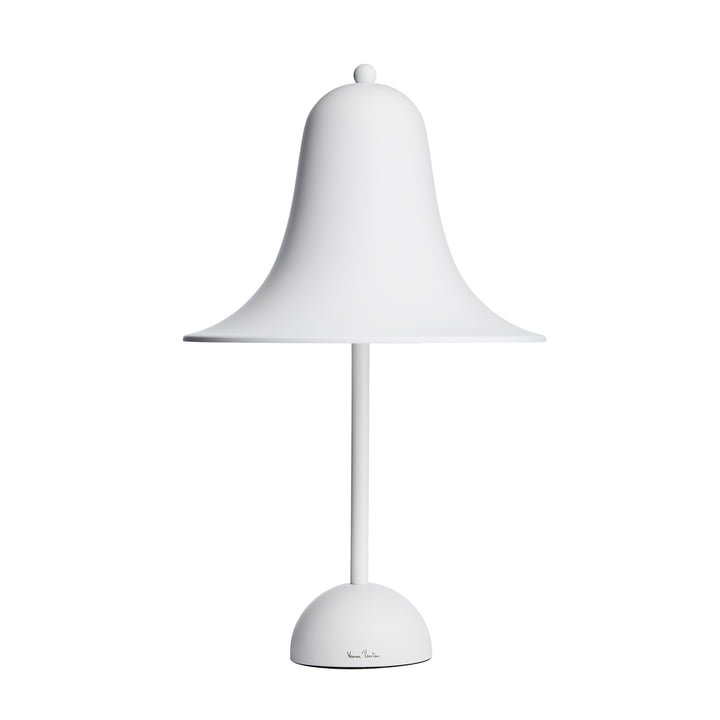 De Pantop tafellamp van Verpan in wit mat