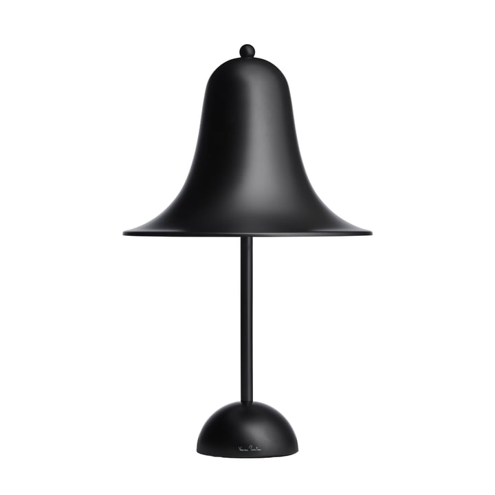 De Pantop tafellamp van Verpan in mat zwart