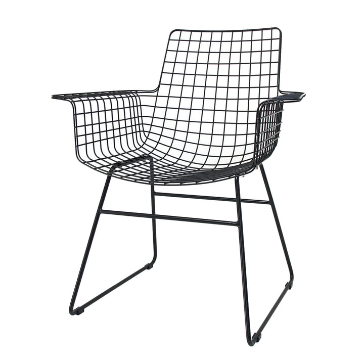 Wire Arm Chair, zwart van HKliving