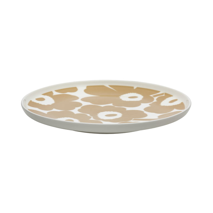 Het Oiva Unikko bord van Marimekko in wit / beige, Ø 25 cm