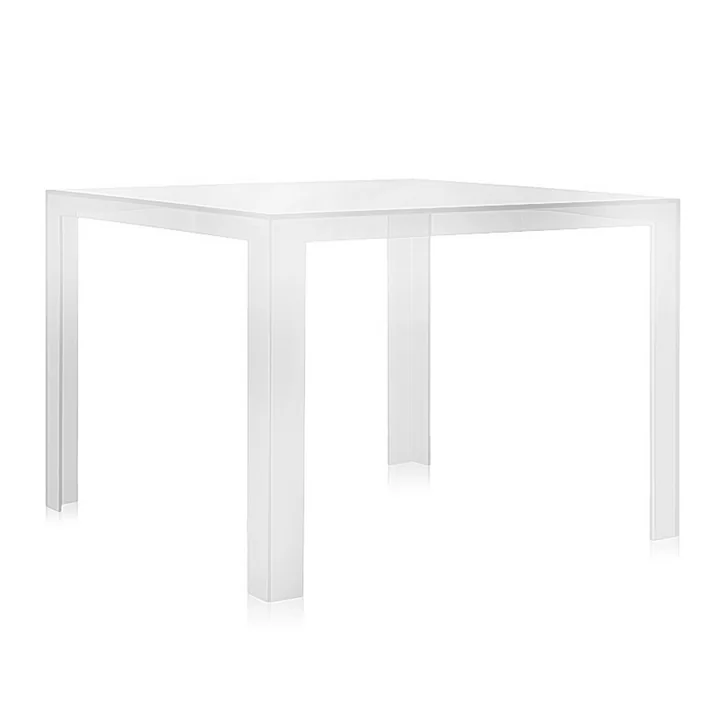 Invisible Eettafel 100 x 100 cm van Kartell in glashelder formaat.