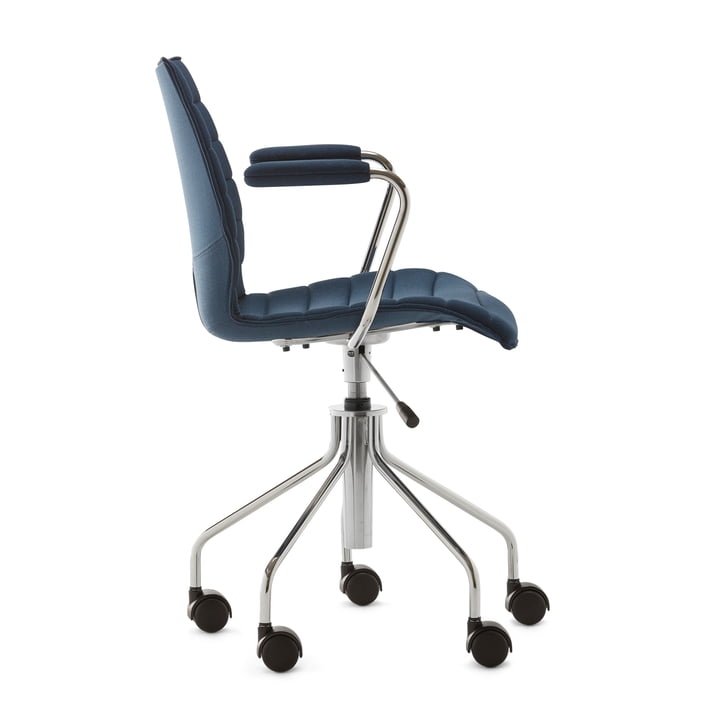 Maui Soft Bureaustoel met armleuningen en wielen, Noma / blauw by Kartell