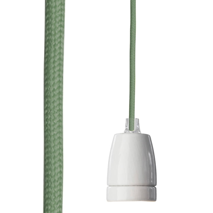 Klassieke lamphouder van NUD Collection met textiele kabel in Sea Spray (TT-455)