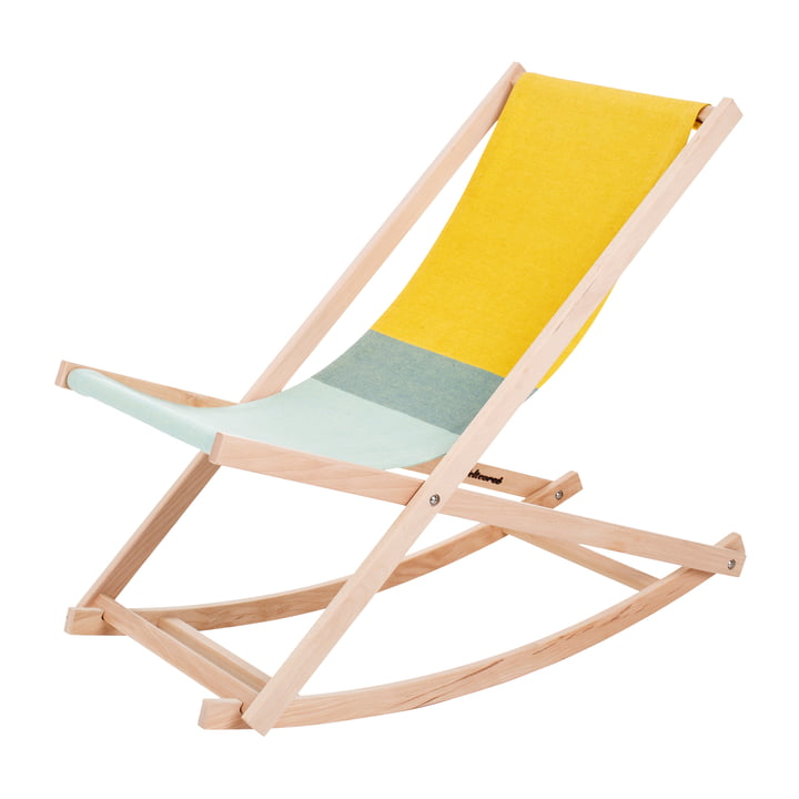 De Beach Rocker schommelstoel van Weltevree in groen/geel