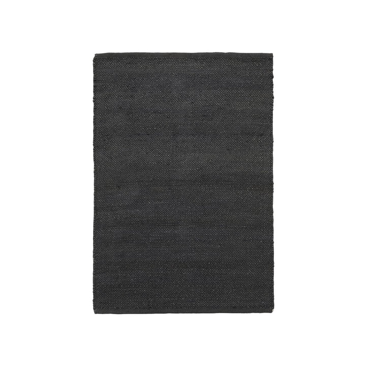 Het Hempi tapijt van House Doctor in zwart, 130 x 85 cm