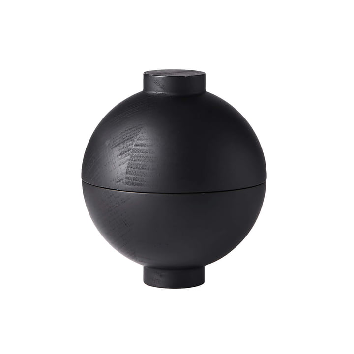 Wooden Sphere Opbergruimte XL Ø 16 x H 18 cm, zwarte eik van Kristina Dam Studio