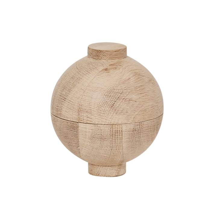 Wooden Sphere Opbergruimte XL Ø 16 x H 18 cm, eik van Kristina Dam Studio