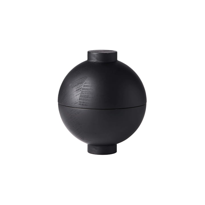Wooden Sphere Opbergruimte Ø 12 x H 15 cm, zwarte eik van Kristina Dam Studio