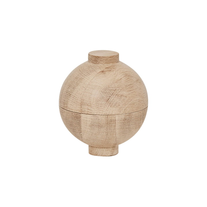 Wooden Sphere Opslag Ø 12 x H 15 cm, eik van Kristina Dam Studio