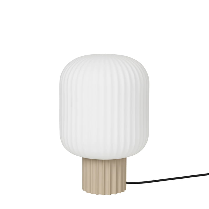 De Lolly tafellamp van Broste Copenhagen in zand/wit, Ø 20 x H 30 cm