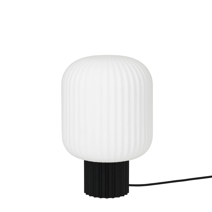 De Lolly tafellamp van Broste Copenhagen in zwart/wit, Ø 20 x H 30 cm