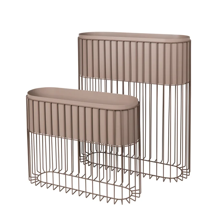 Het Fenja frame met plantenbak van Broste Copenhagen (set van 2) in simply taupe / warm grey