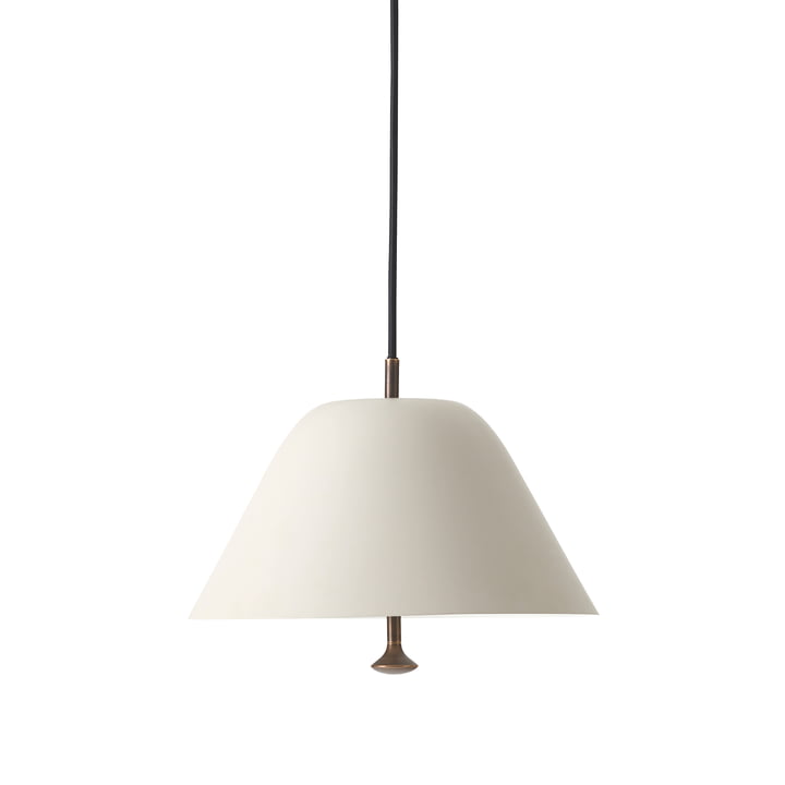 Levitaat hanglamp, Ø 28 cm, grijs / messing door Menu