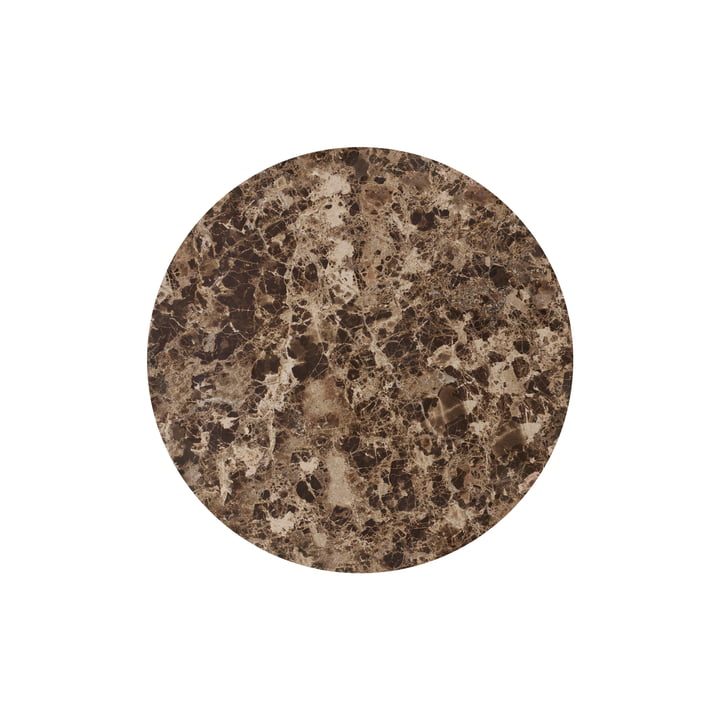 Audo Androgyne - Tafelblad voor bijzettafel Ø 42 cm, Emperador Dark Marble