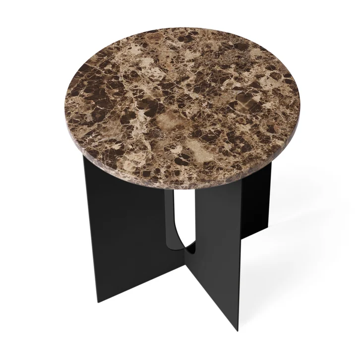 Androgyne Tafelblad voor bijzettafel Ø 42 cm, Emperador Dark Marble van Audo