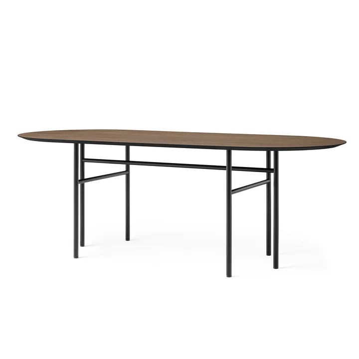 Snaregade Tafel ovaal, 95 x 210 cm, zwart / eiken gebeitst van Audo