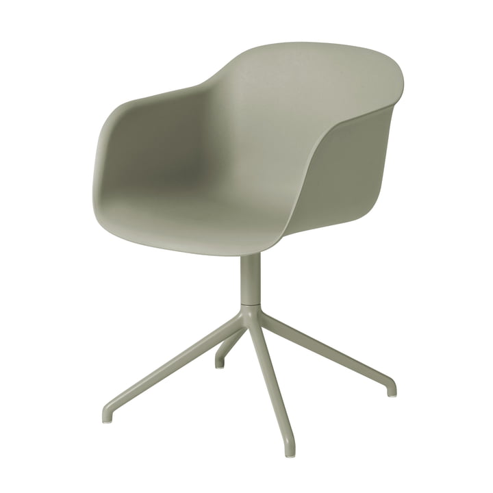 Fiber Chair Swivel Base van Muuto in dusty green / dusty green