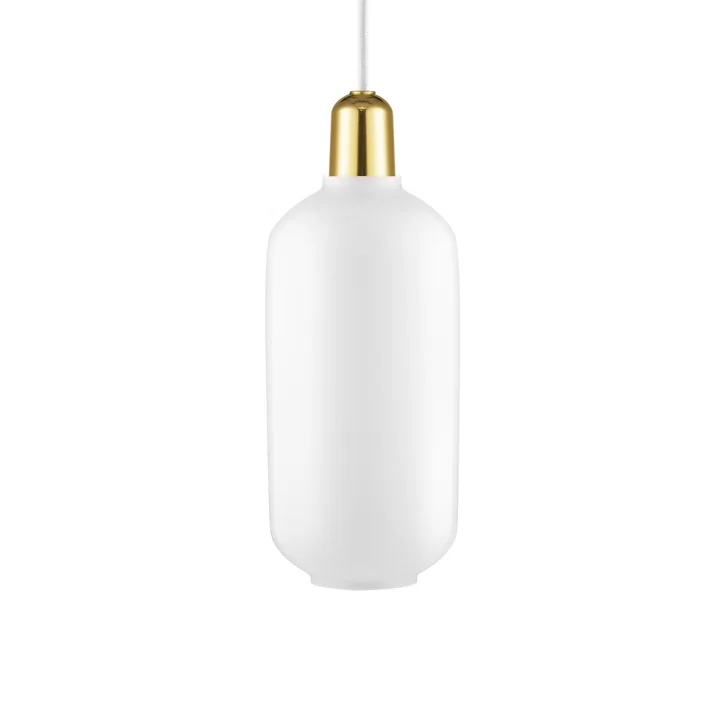 De Amp Hanglamp van Normann Copenhagen in groot, wit/messing