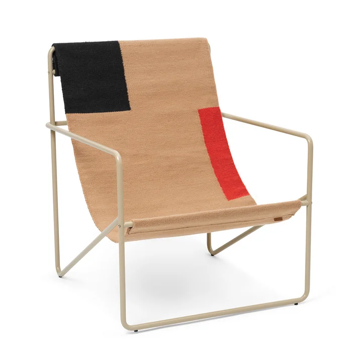 De Desert Lounge Chair van Ferm Living in cashmere / blok