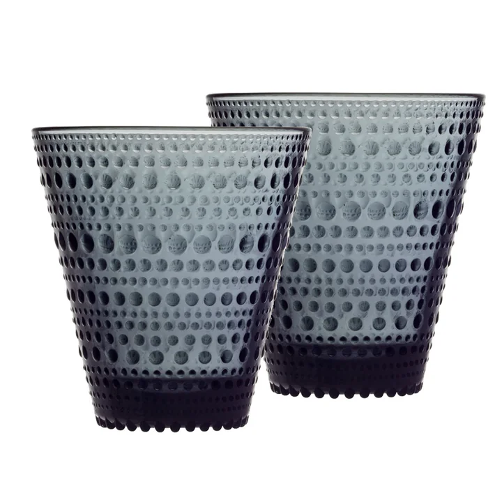 De Kastehelmi drinkglas 30 cl van Iittala, donkergrijs (set van 2)