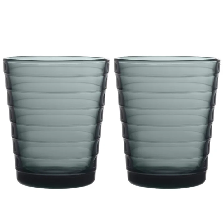 De Aino Aalto glazen beker van Iittala, 22 cl, donkergrijs (set van 2)