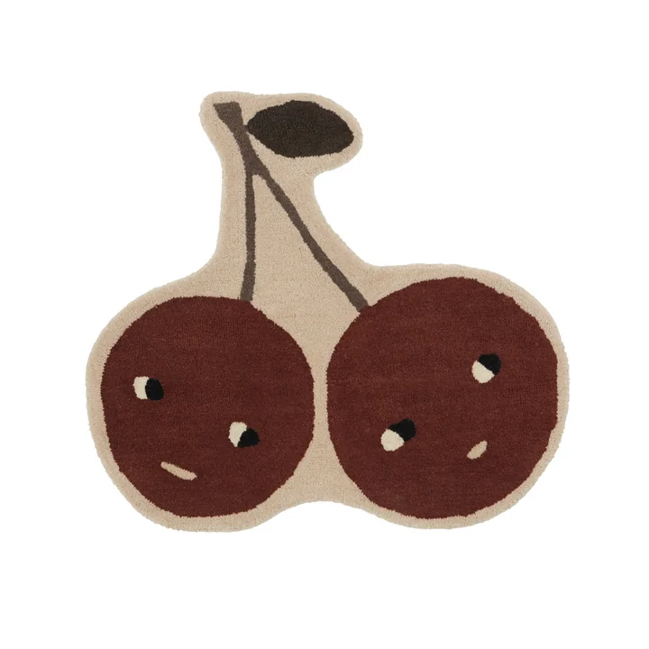 Het Cherry kindertapijt van OYOY , 76 x 86 cm, nootmuskaat