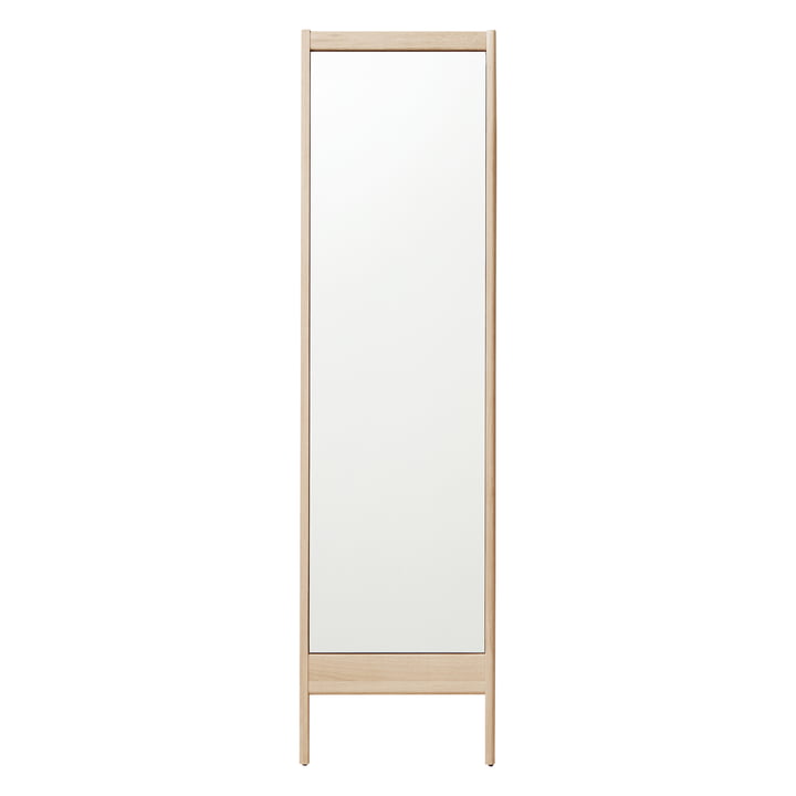 A Line Spiegel, h 195,5 cm, eiken wit gepigmenteerd door Form & Refine