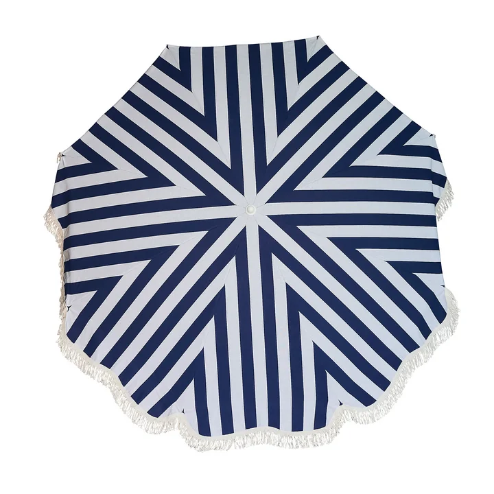 De Retro parasol Ø 200 cm van Jan Kurtz , wit / blauw