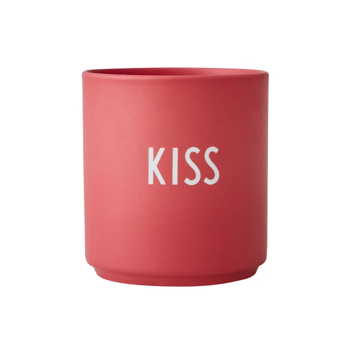 AJ Favourite De porseleinen mok van Design Letters Kiss, / red berry