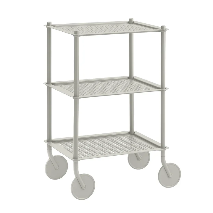 Flow Muuto De zijtrolley van, 3 planken, grijs