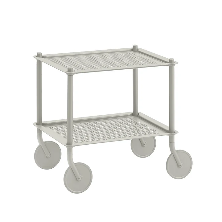 Flow Muuto De zijtrolley van, 2 legplanken, grijs