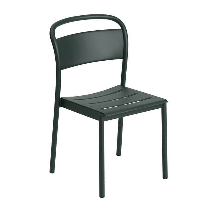 De Linear Steel Side Chair van Muuto , donkergroen