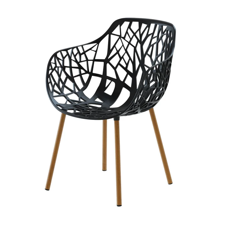 Forest fauteuil houten frame (outdoor), zwart by Fast