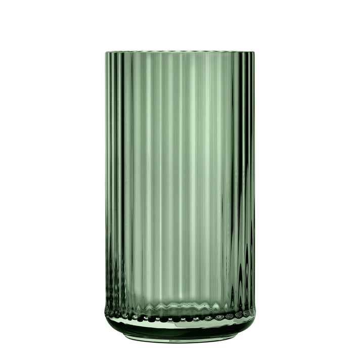 De glazen vaas van Lyngby Porcelæn , H 31 cm, groen