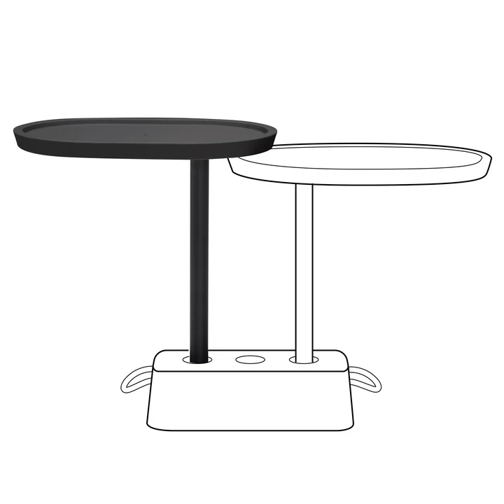 De assemblage van het tafelblad Bricks Buddy van Fatboy