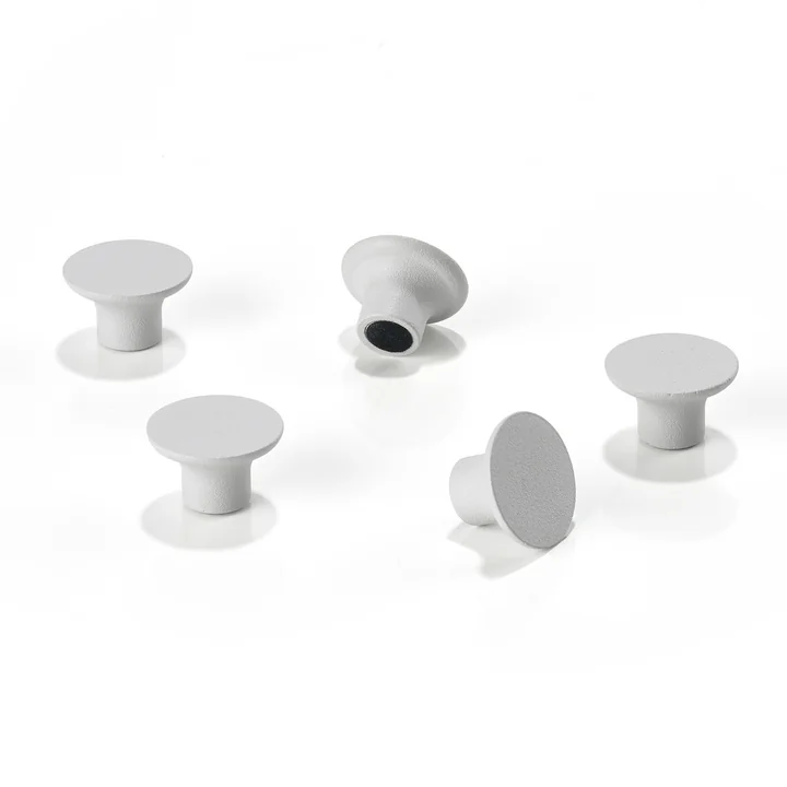 De magneten voor A-Bulletin magneetbord van Zone Denmark , soft grey (set van 5)