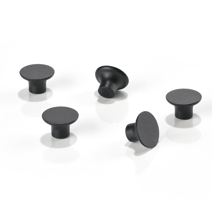 De magneten voor A-Bulletin magneetbord van Zone Denmark , zwart (set van 5)