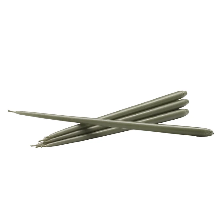 Kaarsen by Ester & Erik (set van 6) van Stoff Nagel in stoffig groen