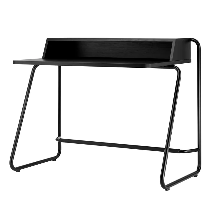 S 1200 Secretaresse van Thonet in staal zwart / body MDF diepzwart (RAL 9005) / tafel beuk gebeitst zwart