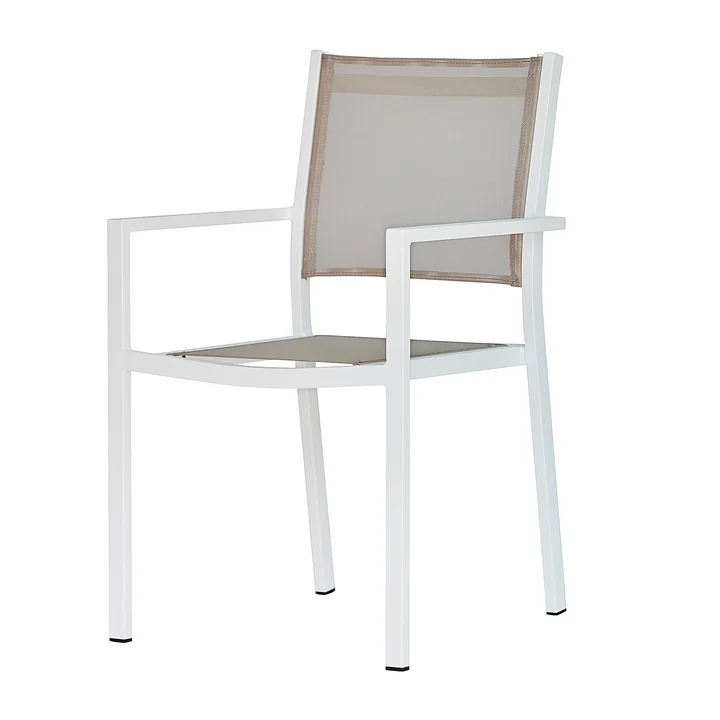 De Aria stapelstoel van Fiam, wit / taupe