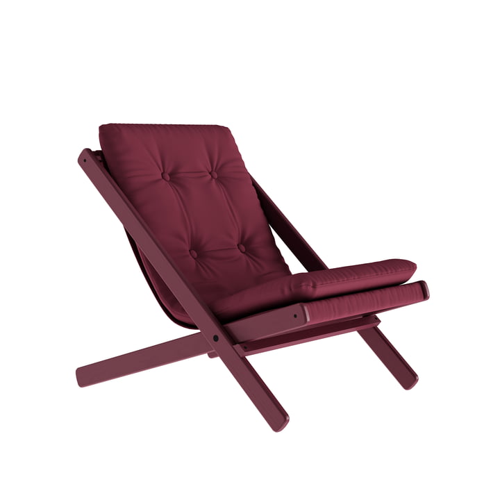 De klapstoel Boogie Staycation van Karup Design , siesta red / bordeaux