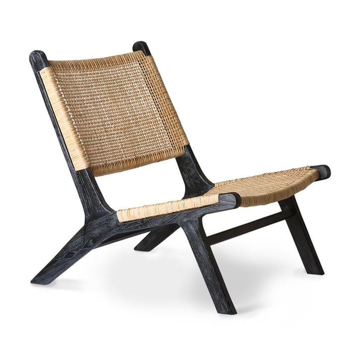 De Webbing Lounge Chair van HKliving , zwart / natuur
